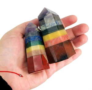 Offre Spéciale Naturel 7 Chakra Pierre À Facettes Point De Guérison Tour Métaphysique Puissance Reiki Obélisque Tour Bling Décor Art Style - Product Image 4