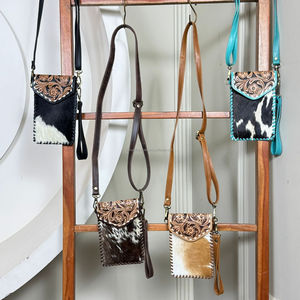 Bolso de Mano Mini Bandolera de Cuero Vacuno Repujado a Mano de Moda 2025 con Correa para la Muñeca, Bolso Mini de Cuero Genuino para Mujer - Product Image 4