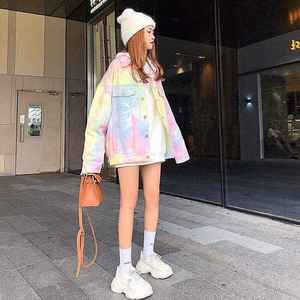 Abrigos de Mezclilla Personalizados de Alta Calidad para Mujer, Abrigo con Degradado de Color, Ropa de Calle a la Moda, Chaquetas Casuales para Dama - Product Image 5