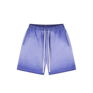 Pantalones Cortos Deportivos de Alta Calidad para Hombre, Talla Grande, con Efecto Desgastado por el Sol, Logotipo Personalizado, Lavado Ácido, Estampado Puff, Diseño Sólido - Product Image 3