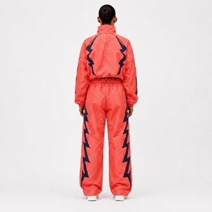 Black Nylon Training Tracksuit <b>Set</b> Athletic Sports Jacket and Pants for Fitness Running Workout Gym Training and Outdoor Wear - Product Image 2