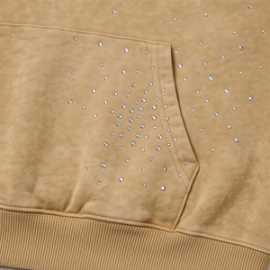Design Your Own Logo Men <b>Rhinestone</b> <b>Hoodies</b> Customized Design Heavy Weight Men <b>Rhinestone</b> Hoodie In Solid Color - Product Image 5