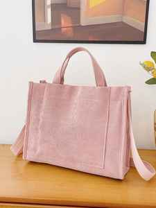 Sac fourre-tout en toile de coton blanc pour femme, sac à main réutilisable pour les courses, la plage, les voyages, grande capacité, sac fourre-tout écologique uni - Product Image 4