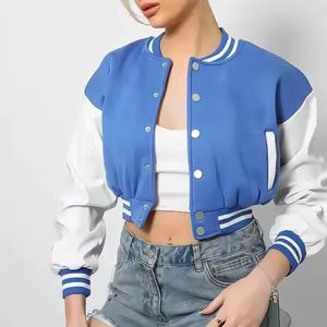 Chaqueta Varsity Corta de Invierno con Diseño Personalizado, Estilo Urbano para Mujer, Nueva Colección, Ropa Urbana Moderna, Venta al Por Mayor - Product Image 3