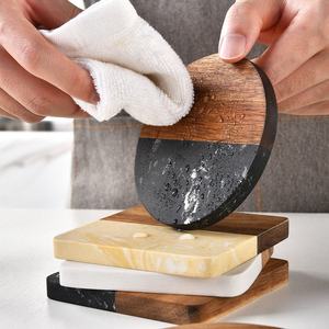 Hot Selling Multi-Shape Acacia Wood and Marble <b>Coasters</b> for Home Kitchen <b>Drink</b> <b>Coaster</b> - Product Image 6