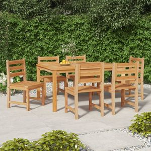 Ensemble de 6 chaises de jardin en teck massif naturel, collection Teck standard - Product Image 1