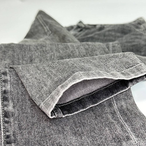 กางเกงยีนส์เดนิมทรงตรงเอวกลางสำหรับผู้ชาย ทรงเข้ารูป สวมใส่สบาย ป้องกันการเกิดขุย ซิปหน้า ย้อมสีพื้น ผ้าโพลีเอสเตอร์/คอตตอน - Product Image 4