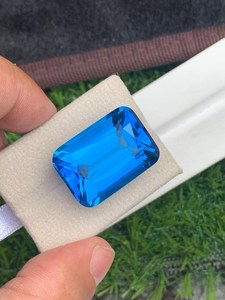 Topaze bleue naturelle taille octogonale, gemme lâche de qualité supérieure, certifiée par un tiers, pour la fabrication de bijoux fins - Product Image 2