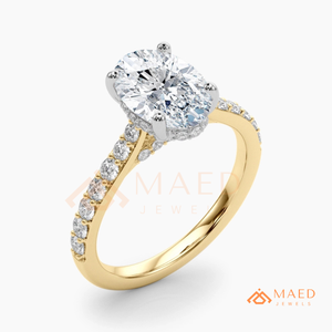 Anillo de Compromiso Ovalado de Oro 14K con Moissanita, Anillo de Boda con Pavé, Joyería de Promesa Nupcial, Regalo para Mujer, Ofertas Premium de Lujo en EE. UU. - Product Image 6