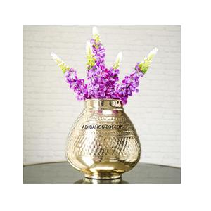Elegant Embossed Metal Flower <b>Vase</b> for Home Decor Traditional Design Modern Table Accent Festival Gift - Product Image 1