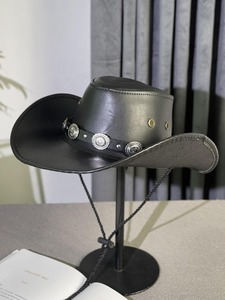 Premium Style Leather Cowboy <b>Hats</b> Men Women Adjustable Size Customized Cowboy <b>Hats</b> - Product Image 5