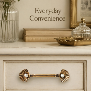 Poignée de meuble en laiton massif de qualité supérieure, décorative, en forme de coquillage, pour tiroirs, commodes, armoires et meubles vintage. - Product Image 3