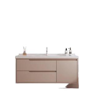 Mueble de Baño Moderno de Pared con Espejo LED, Diseño Europeo Personalizado JY Project, Estructura de Madera Contrachapada MDF, Lavabo de Melamina - Product Image 1