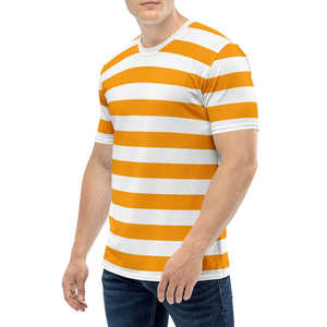 Camiseta de hombre de algodón de gran tamaño, estilo urbano, con cuello redondo, de manga corta, a rayas, para niños, fabricada en Pakistán. - Product Image 3