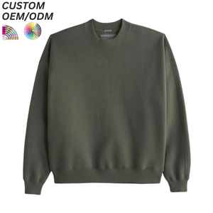 Sweat-shirt en molleton français pour homme, pull-over uni, léger, décontracté, pour tous les jours, brodé, écologique, logo personnalisé, OEM ODM - Product Image 4