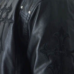 <b>Top</b> Trendy New Design Men's Winter <b>Leather</b> Fashion Jacket <b>High</b> Street Windproof Stand Eco-friendly Customized Sizes Front Logo - Product Image 6