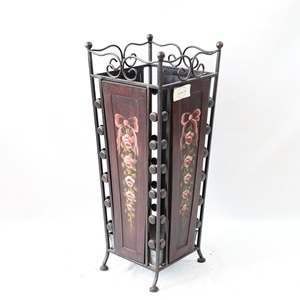 <b>Bow</b> Design Print Metal Umbrella Stand Stylish Decorative Organizer Ideal For Home Entryway And Living Room Storage From India - Product Image 1