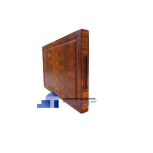 Thinh Tung Thinh Wooden Rectangular Cutting Board Rustic Kitchen Tableware Durable Single Tier Storage Holder - Product Image 3