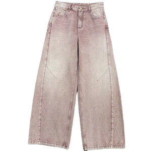 Pantalon en jean vintage délavé pour homme, style crayon, effet moustaches, tendance - Product Image 1