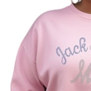 Sweat-shirt rose à col rond pour femme, pull décontracté à manches longues, style streetwear, vêtements confortables pour tous les jours - Product Image 4