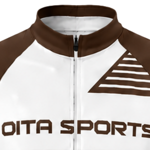 Ensemble maillot et short de cyclisme marron foncé et blanc, manches courtes, fermeture éclair intégrale, respirant, rembourré, pour la course à vélo, l'entraînement et les performances sportives - Product Image 3
