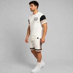 Ensemble court pour homme de qualité supérieure, ensemble court personnalisé pour homme, shorts imprimés, haut assorti, tissu respirant, construction légère, séchage rapide - Product Image 4