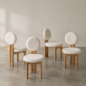 Modern Sungkai Wood Dining Chair Eco-Friendly Minimalist Scandinavian Upholstered Velvet Seating for Home Apartment and Hotel - Product Image 1