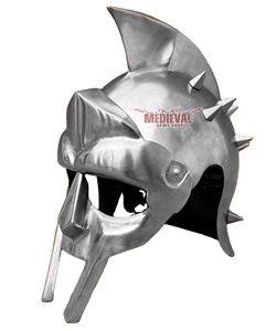 Casco de Gladiador Medieval Hecho a Mano, Plateado y Pulido, de Acero Suave, Armadura de Guerrero Griego Romano, para Fiestas de Navidad y Halloween - Product Image 6