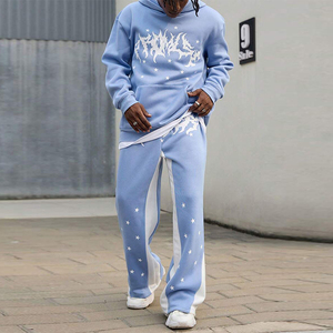 Conjunto Deportivo Personalizado de Felpa Francesa, Sudadera con Capucha y Pantalones Deportivos de Pierna Recta con Logotipo Personalizado DTG, Algodón Grueso - Product Image 3