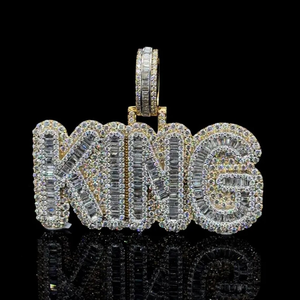 Pendentif personnalisé en argent massif 925 avec diamant Moissanite, style Hip Hop glacé, breloque photo ou initiale personnalisée, bijoux raffinés - Product Image 5