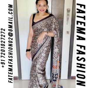 Saree imprimé bloc de main Mulmul traditionnel indien avec chemisier de course pièce mariage indien nouveau Bollywood Designer Jaipuri - Product Image 2