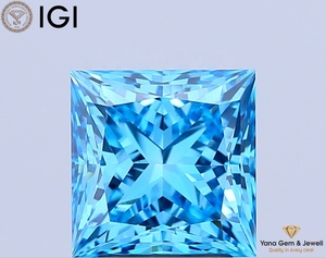 Diamante Cultivado en Laboratorio con Certificación IGI, Color Azul Intenso, Claridad VS1, Corte Princesa, 3.01 Quilates, para su Próxima Joya - Product Image 1