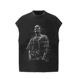 Custom Oversized Sleeveless T <b>Shirt</b> Men Graphic Streetwear Hip Hop Tee OEM Wholesale Supplier Bulk Manufacturer - Product Image 1