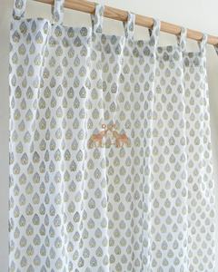 ผ้าม่านพิมพ์ลายด้วยมือ ผ้าฝ้ายลายดอกไม้ สไตล์โบฮีเมียน ชุดผ้าม่านทำมือสุดหรู สำหรับห้องนั่งเล่นและห้องนอน - Product Image 4