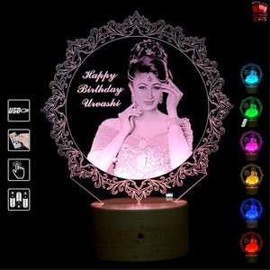 Hot Sale Personalized 3D Illusion LED Birthday Night Lamp <b>Name</b> Photo Acrylic Light Decorative Home Bedroom Table Bulk Supplier - Product Image 6