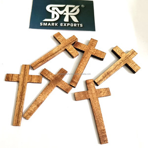 Colgante de Cruz de Madera de Acacia Pintado a Mano, Amuleto Cristiano, Ligero, Collar de Pascua, Rosario y Llavero - Product Image 6