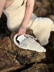 Bolso de Mano de Ganchillo Hecho a Mano con Conchas Marinas de Algodón, Estilo Boho, para Playa, con Forro de Lino y Cierre de Cremallera, Sostenible, el Más Vendido del 2026 - Product Image 4