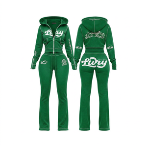 Conjunto de Sudadera con Capucha y Pantalones Deportivos para Mujer, Estilo Lavado Ácido, Corte Holgado, Acabado Vintage, para Ropa Urbana de Marca Privada - Product Image 5
