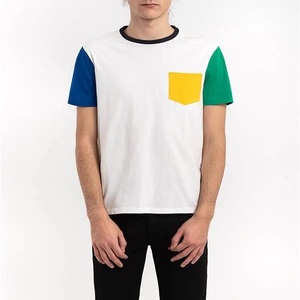 Camiseta de Manga Corta para Hombre, Color Sólido, Blanco, Azul, Verde, Amarillo, con Bolsillo, Corte Regular, Estilo Casual, Cuello Redondo, Lona Transpirable, Ecológica - Product Image 6