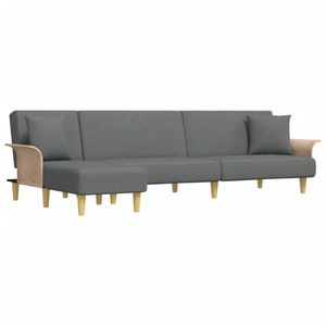 Sofá Cama en Forma de L, Color Gris Oscuro, de Poliéster, Tamaño Grande, con Madera Contrachapada, Elegante y Duradero - Product Image 2