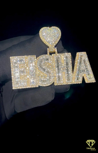 Handmade " EISHA " Name Pendant Necklace Iced Out Fashion Jewelry Gift For Men And Women - Product Image 2