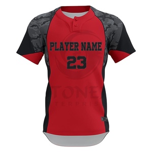Best Men's Short Sleeve Softball Jersey Outfit Custom Button New Design Fast Delivery Sublimation Technique <b>Print</b> OEM <b>Service</b> - Product Image 1