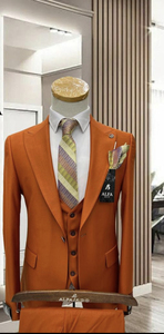 ชุดสูทผู้ชายสำหรับผู้ชายผ้าขนสัตว์โพลีเอสเตอร์ Slimfit สูทชุดแต่งงาน - Product Image 2