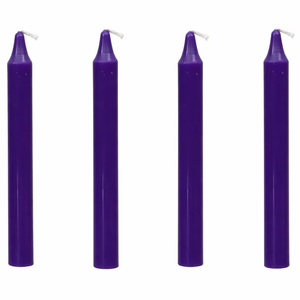 Velas de Parafina Rectas Púrpuras de 4 Pulgadas Hechas a Mano, Ecológicas para Navidad, Iglesias, Bodas y Decoración del Hogar - Product Image 1