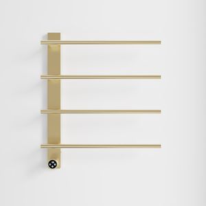 Moderno Portasciugamani in Ottone e Acciaio 20,5 X 24,2 X 3,2 Pollici con Funzione di Riscaldamento e Pieghevole per Bagno, Cucina, Camera da Letto e Soggiorno - Product Image 5