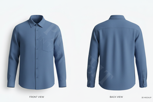 Chemise habillée boutonnée à manches longues de qualité supérieure, coupe classique, en coton doux, infroissable, respirante, écologique, décontractée - Product Image 3