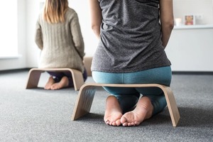 Portable Folding Meditation <b>Bench</b> Wooden Kneeling Stool Ergonomic Bamboo Yoga Stool Foldable Legs - Product Image 2
