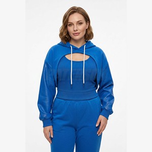 Hoodie personnalisé 420 g/m² en coton et polyester molletonné, coupe courte pour marques streetwear, manches ajustées - Product Image 6