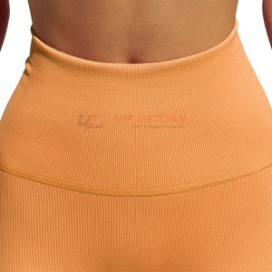 Unique Design Mid Waist Solid Yoga <b>Leggings</b> with Elastic Waist Spandex/<b>Nylon</b> Material Custom Colors & Sizes - Product Image 4