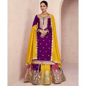 Conjuntos de Diseñador para Mujer, Ropa de Fiesta, Top, Lehenga, Dupatta - Product Image 6